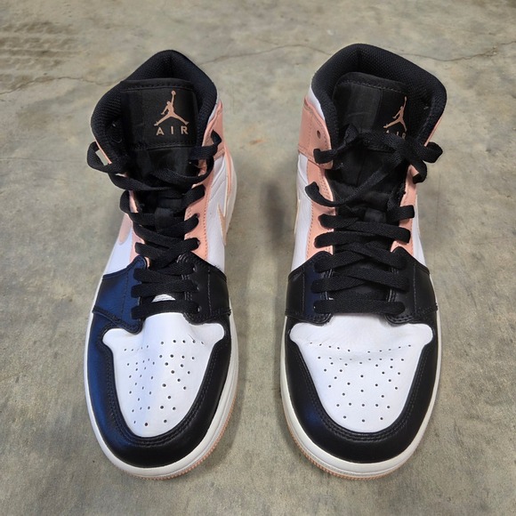 Air Jordan Mid Crimson Tint Black White Peach Sneakers Shoes Mens